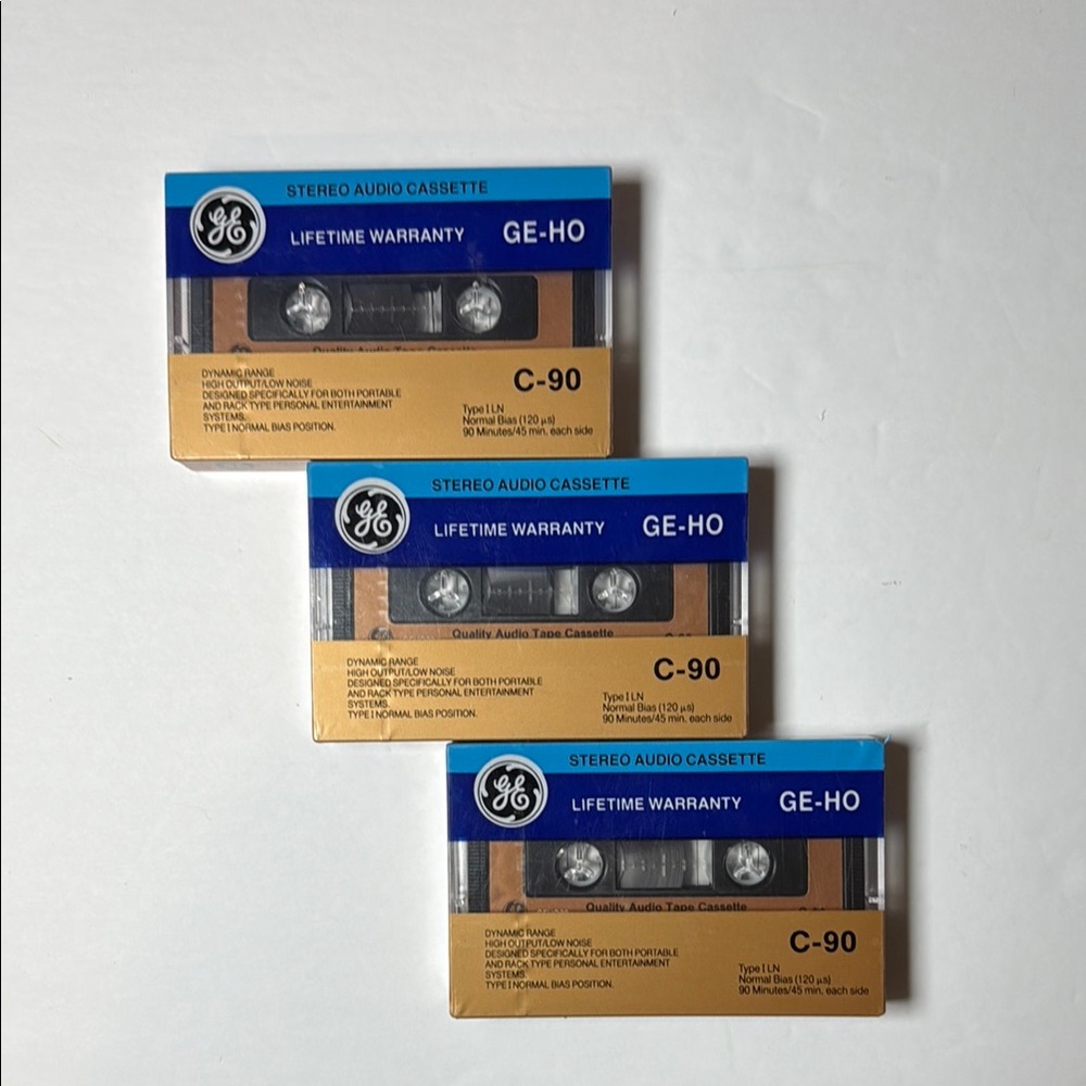 Vintage Blue and Gold Audio Cassette Tapes